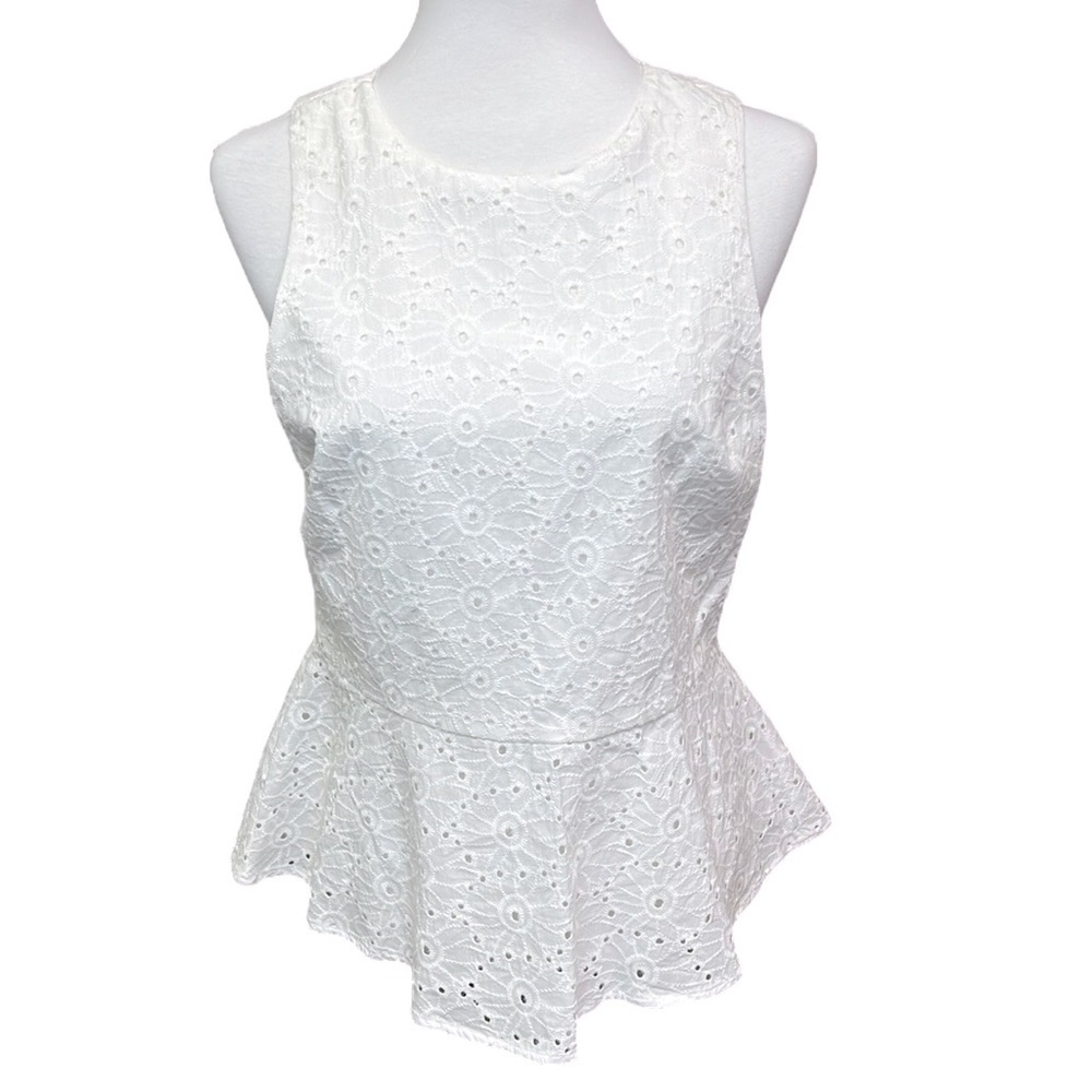 Michael Kors Eyelet Peplum Blouse